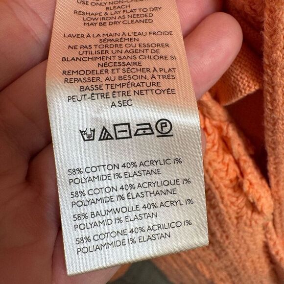 Free People Peach Orange Nightingale Chunky Long Cardigan Sweater Small NWOT - Picture 7 of 11